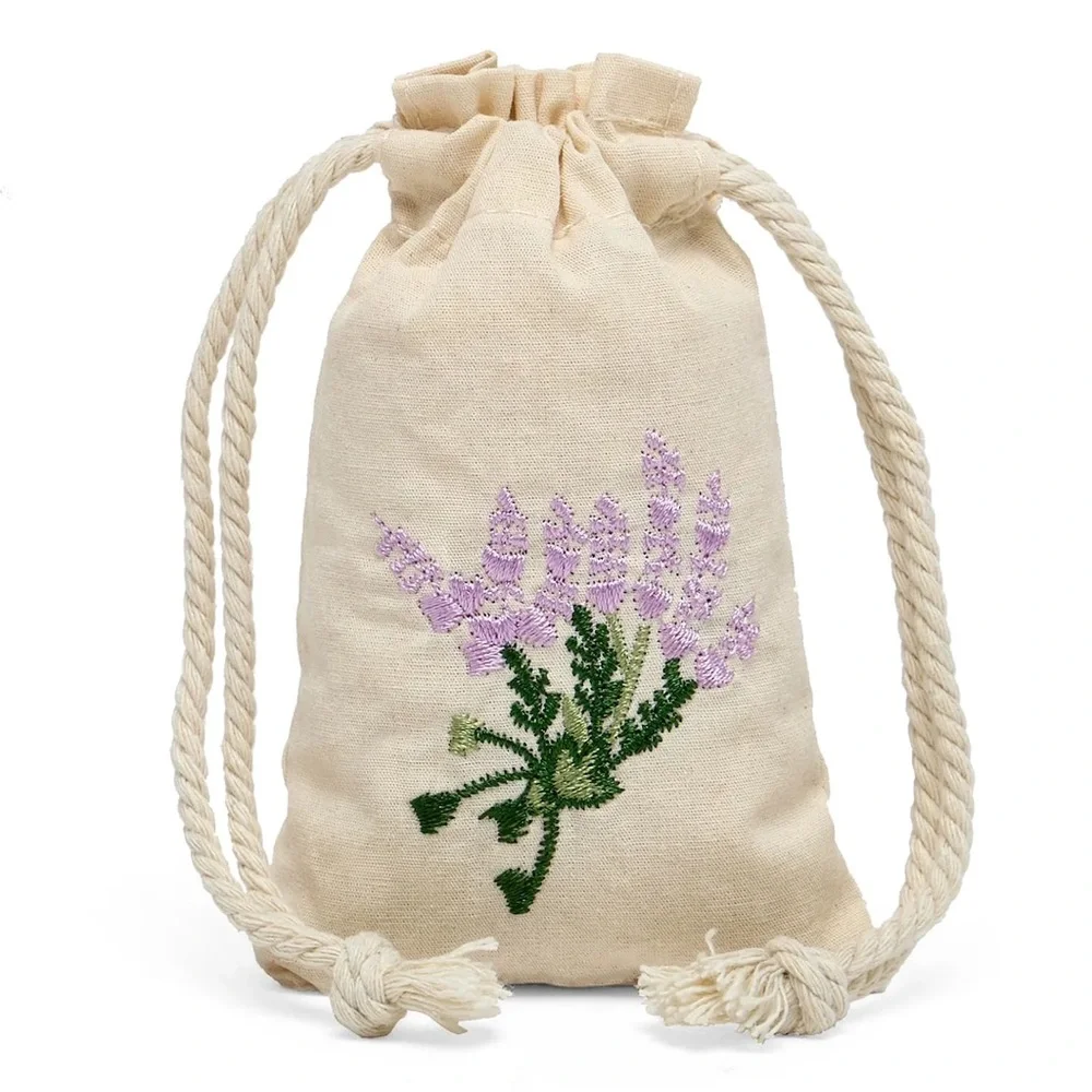 Embroidered Floral Drawstring Pouch Set - Picture 1 of 4